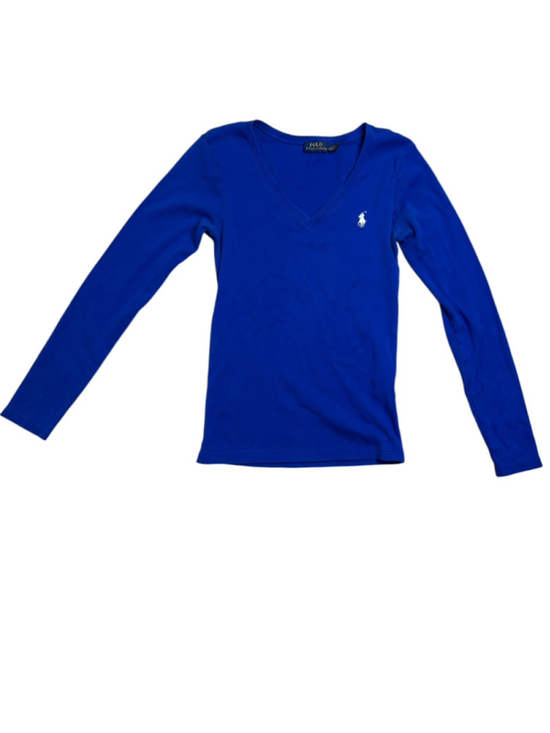 Polo Ralph Lauren Tops - Women's Polo Ralph Lauren Long Sleeve V-Neck Tee, Blue, Size S